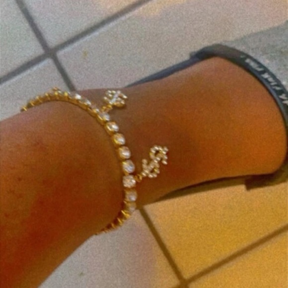 “Mo’ money” rhinestone anklet - Picture 4 of 10